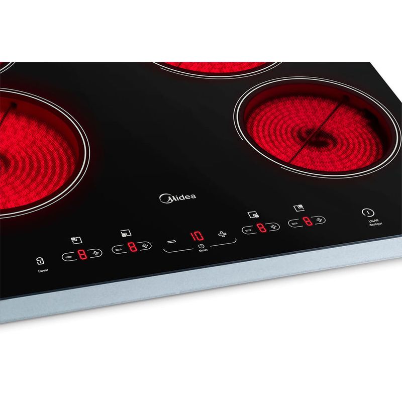 Cooktop 4 Bocas Elétrico Vitrocerâmico Midea