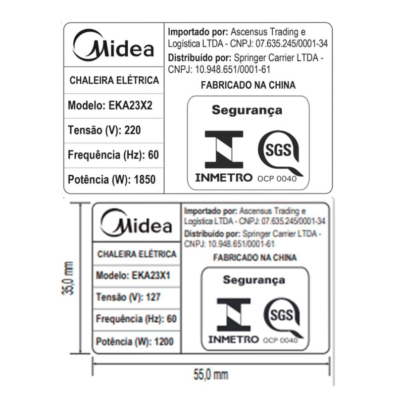 Chaleira elétrica Inox Digital Midea 1,7L