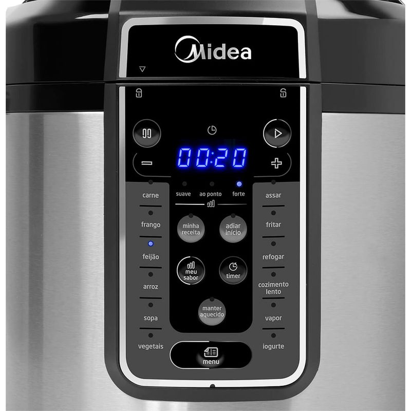 Panela de Pressão Elétrica Digital 6L Midea MasterSteam PPG70S1 Prata com  Preto 127V - CASA & VIDEO | Produtos para Casa!