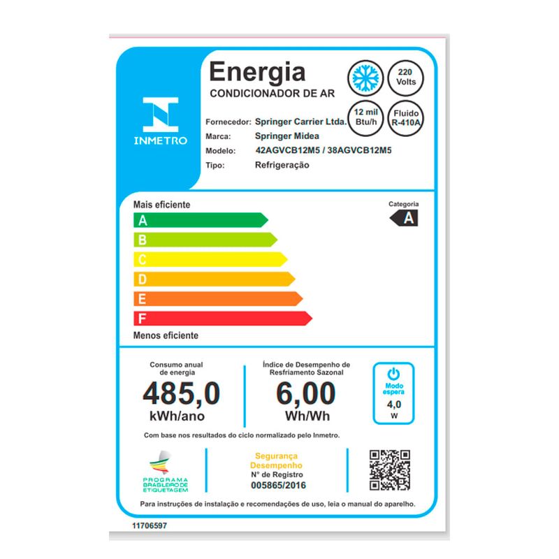 Split de Parede 9.000 BTUs 220v Springer Midea