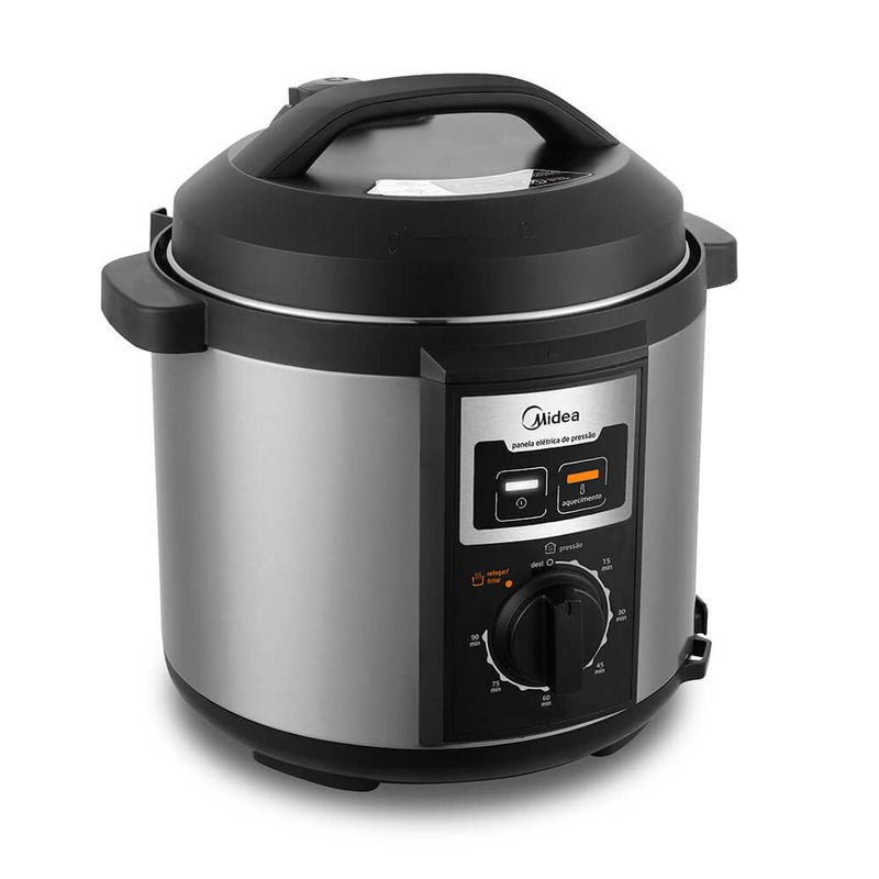 Panela de Pressão Elétrica 6L Digital, Inox/Preto, 110v, Midea