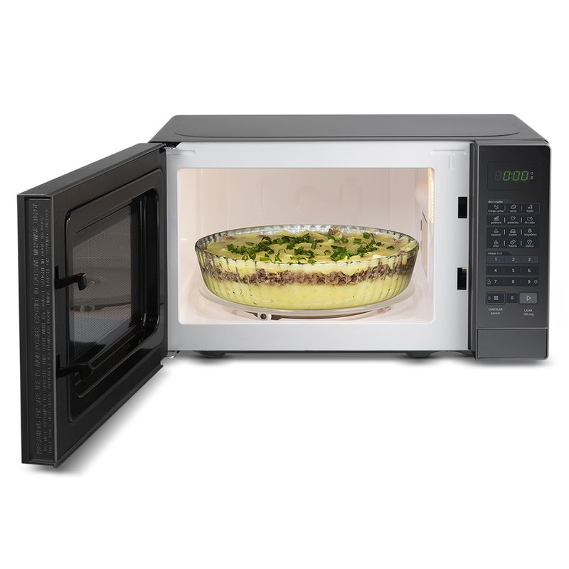 9-microondas-20l-prata-porta-espelhada-minuto-facil-midea-MRAE21.MRAE22-Porta-Aberta-Alimento