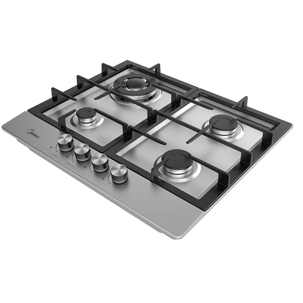 Cooktop 4 Bocas a Gás Inox com Mega Chama | Midea