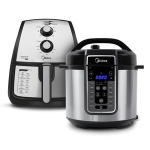 Kit Fritadeira Air fryer 4L cor Inox + Panela de Pressão 6L MasterSteam