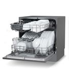 03.Lava-Loucas-Midea-8-Servicos--Cinza-DWA08S1.DWA08S2-Lateral-aberta-com-loucas.