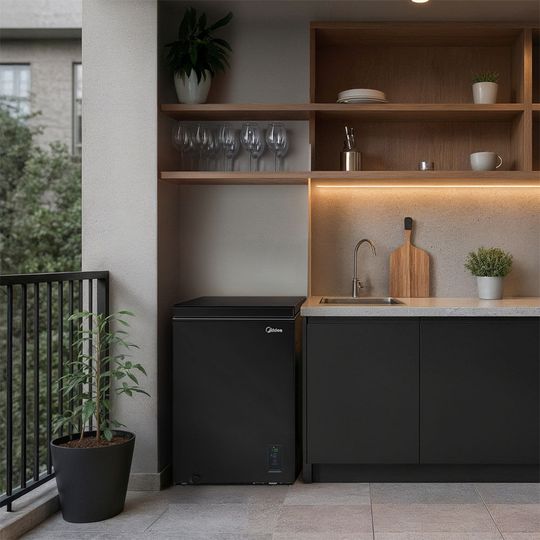 Freezer Horizontal 100 Litros FlexBeer Inverter Bivolt Preto | Midea