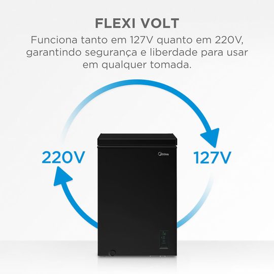 Freezer Horizontal 100 Litros FlexBeer Inverter Bivolt Preto | Midea