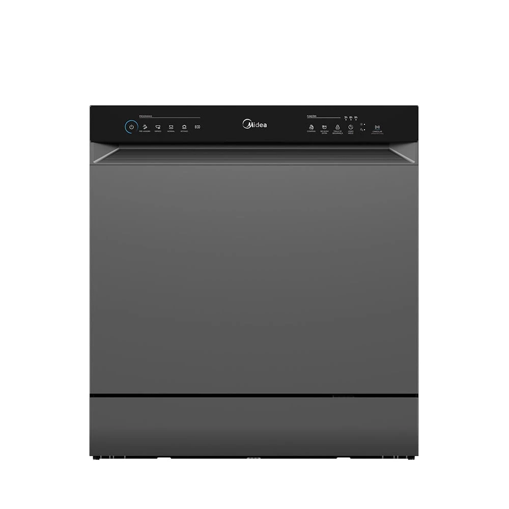 Lava Louças 8 Serviços Cinza Touch Plus Midea MDWTF08S2