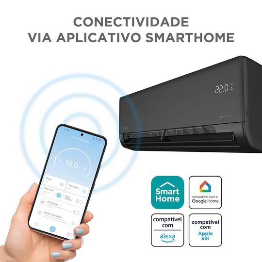 Ar-Condicionado Inverter Preto Grafite 18000 BTUs Q/F | Midea