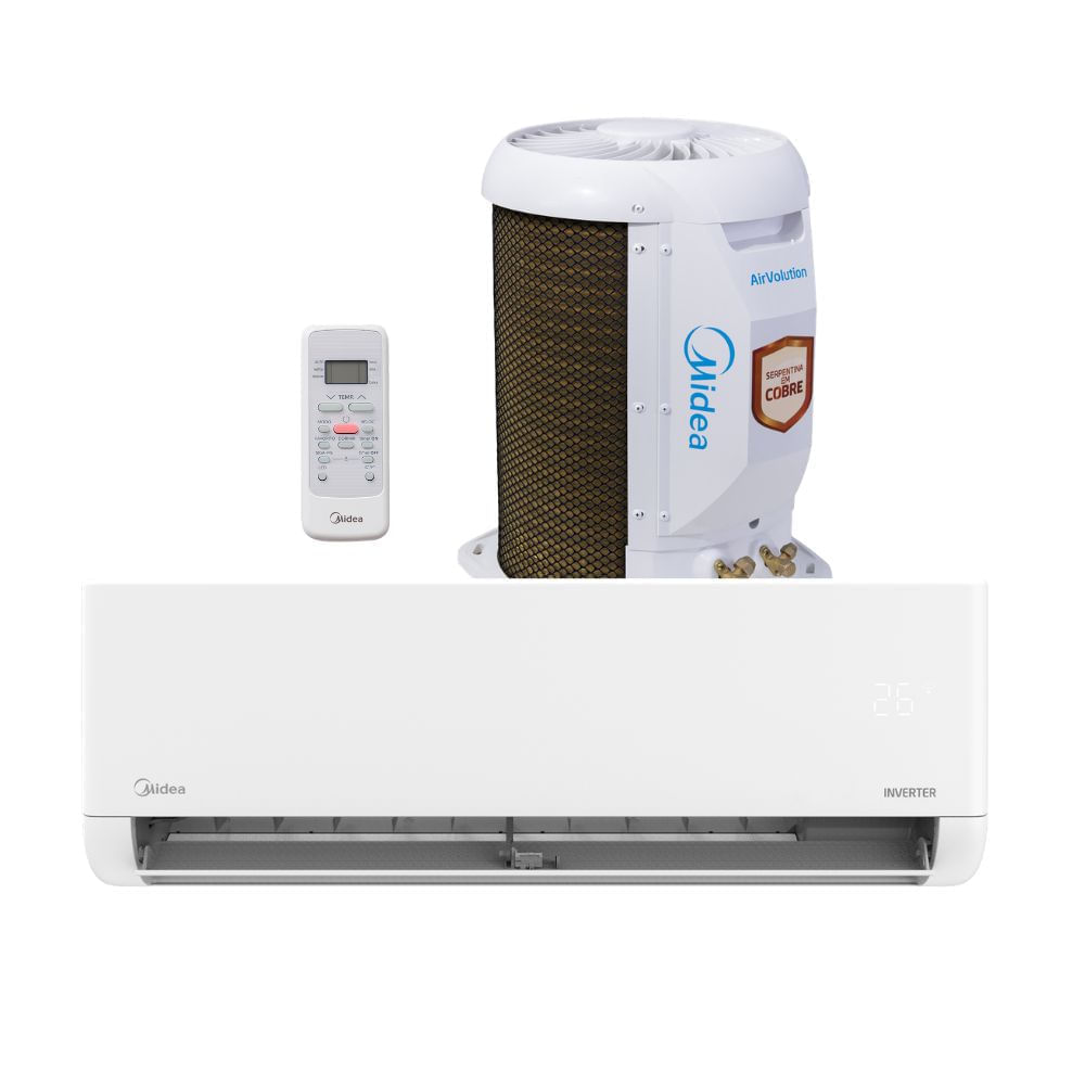 Ar Condicionado Split 12000 BTUs Inverter AI AirVolution Frio Midea 42EFVCB12M5x38TAVCB12M5