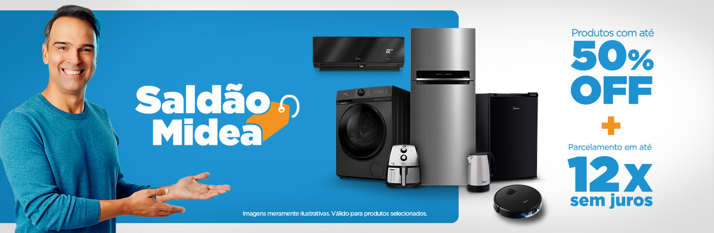 saldão midea produtos com até 50% OFF