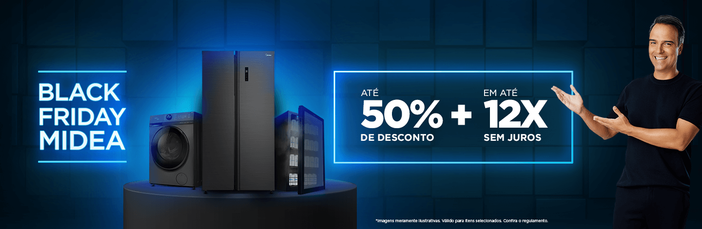 black friday midea com até 50% off e parcelamento em até 12x sem juros